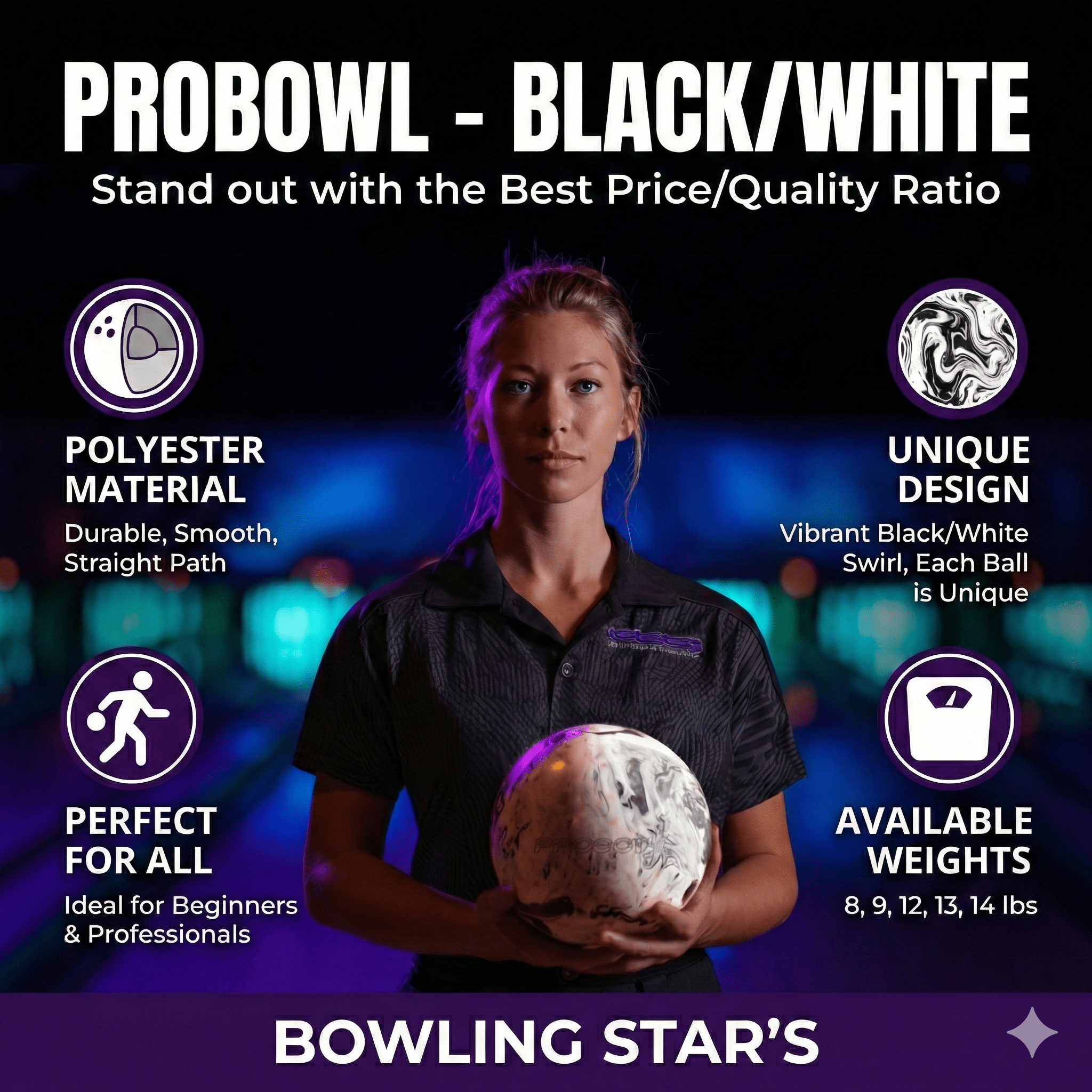 Bal PROBOWL - BLACK/WHITE - Bowling Stars