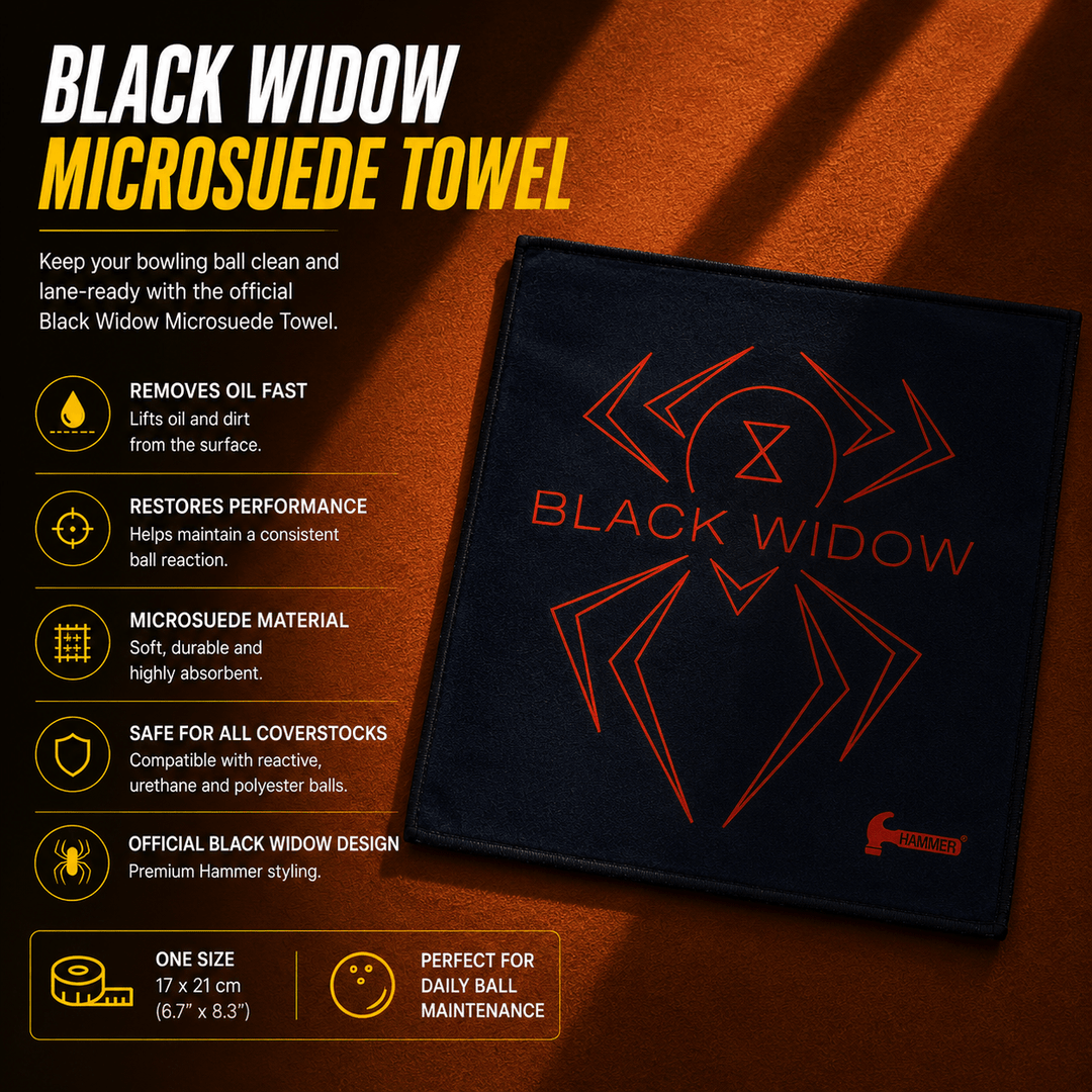 BLACK WIDOW MICROSUEDE TOWEL HAMMER - Bowling Stars
