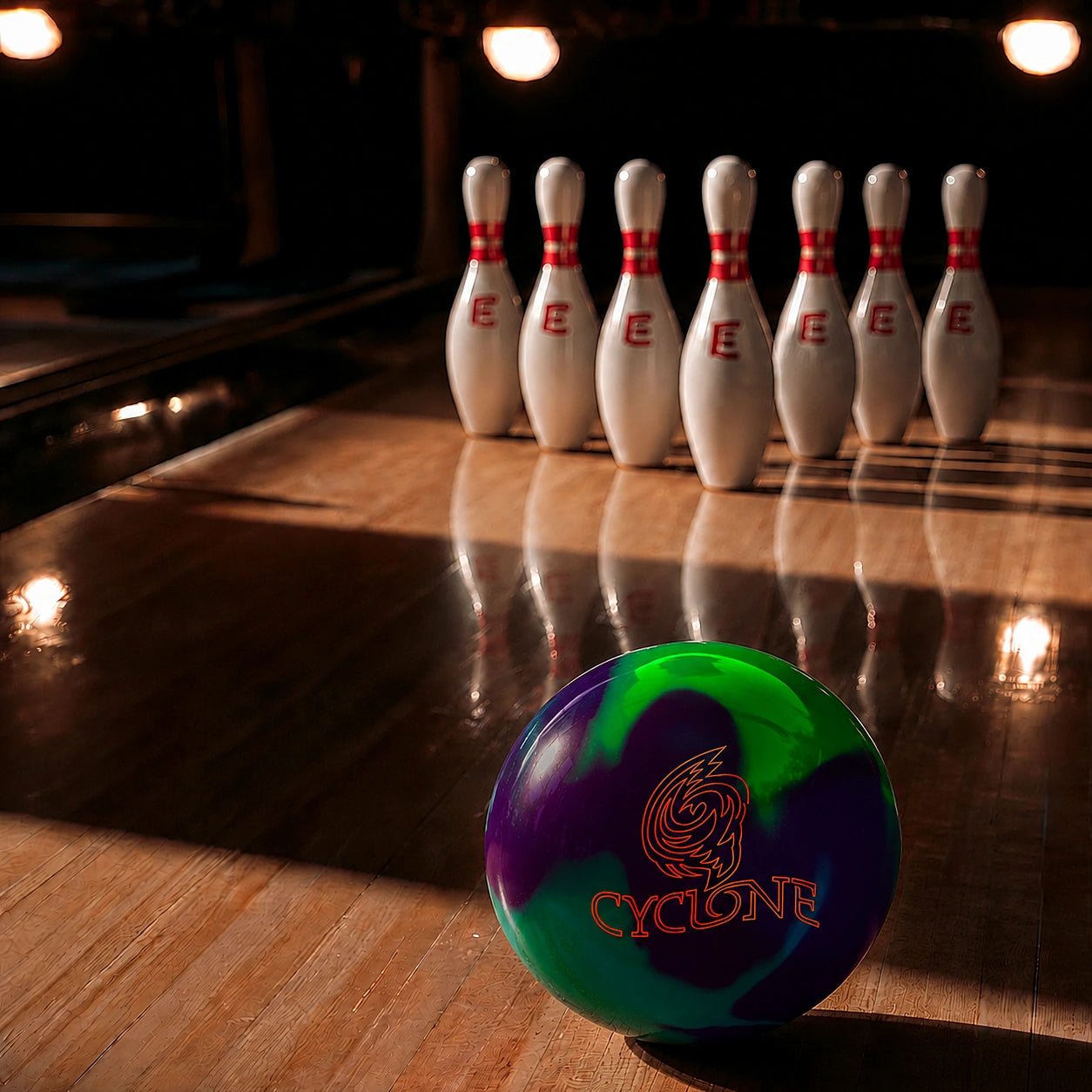 Boule EBONITE CYCLONE - PURPLE/TEAL/LIME - Bowling Stars