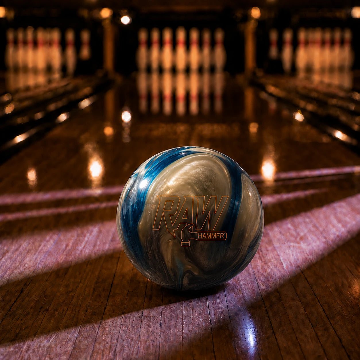 Boule RAW BLUE/SILVER/WHITE HAMMER - Bowling Stars