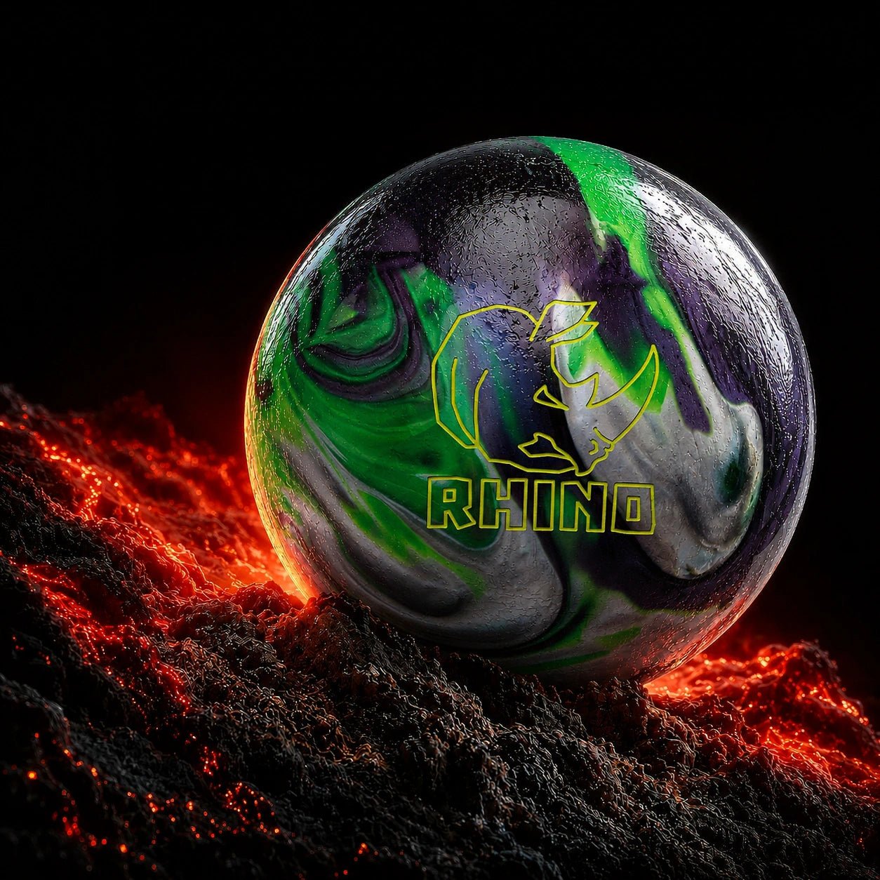 Boule RHINO CARBON/LIME/SILVER - Bowling Stars
