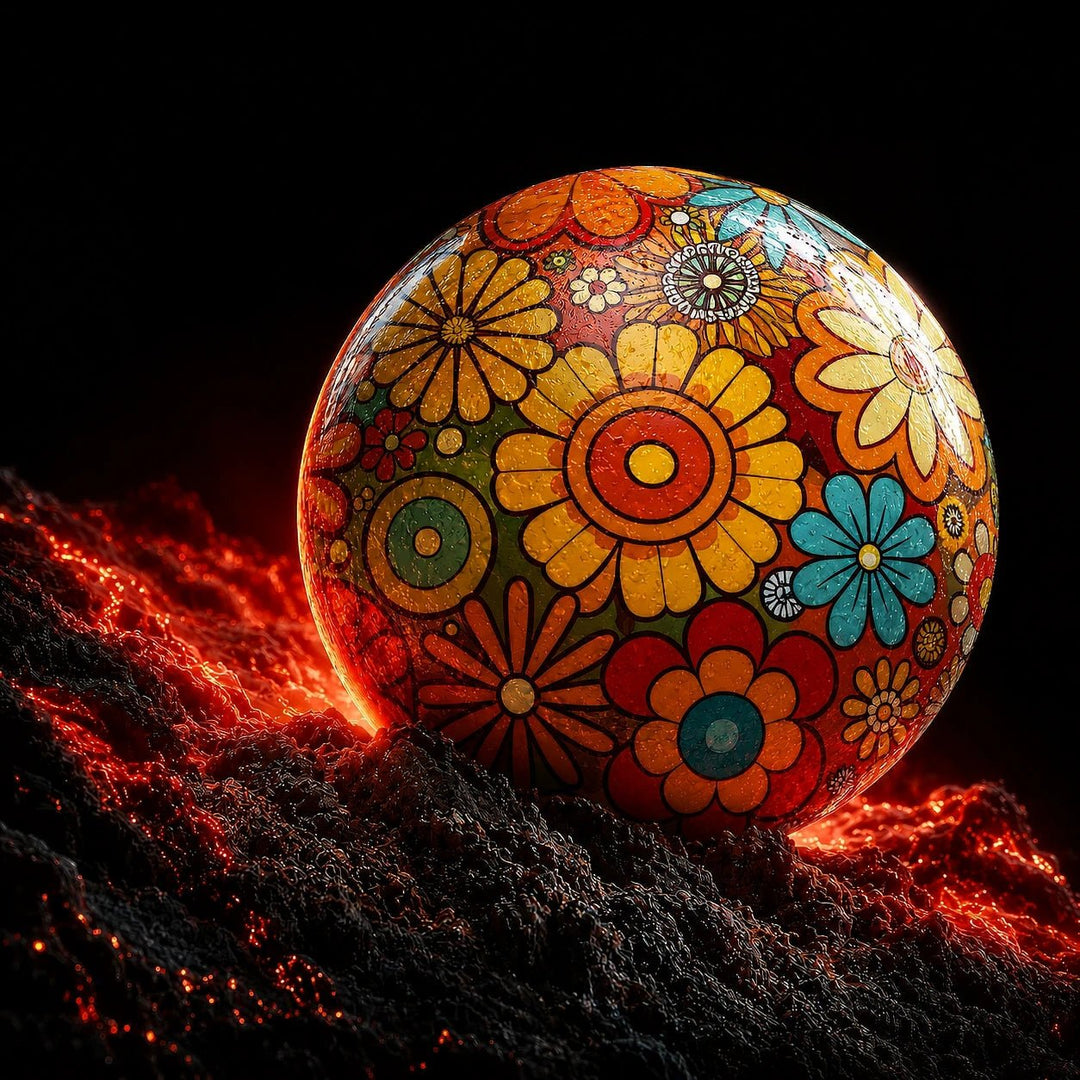 Boule VIZ-A-BALL RETRO FLOWERS - Bowling Stars