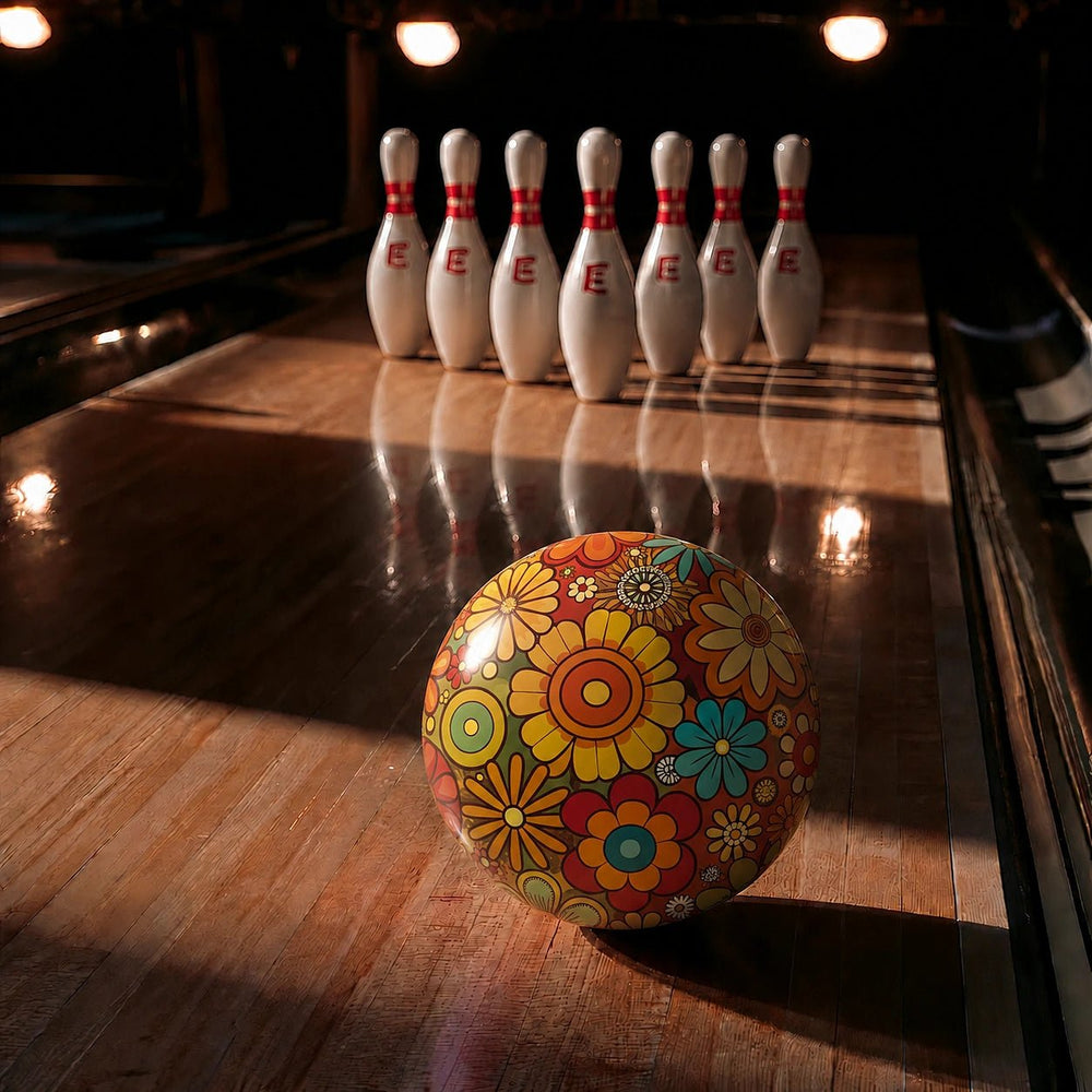 Boule VIZ-A-BALL RETRO FLOWERS - Bowling Stars