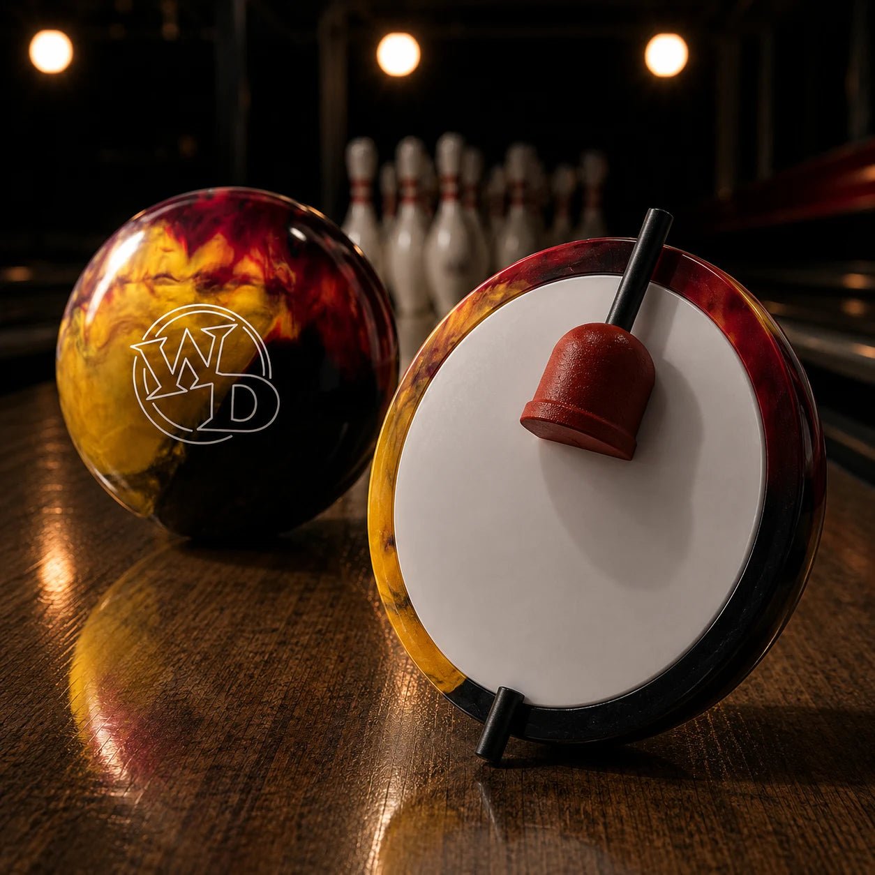 Boule WHITE DOT SCARLET/GOLD/BLACK COLUMBIA - Bowling Stars