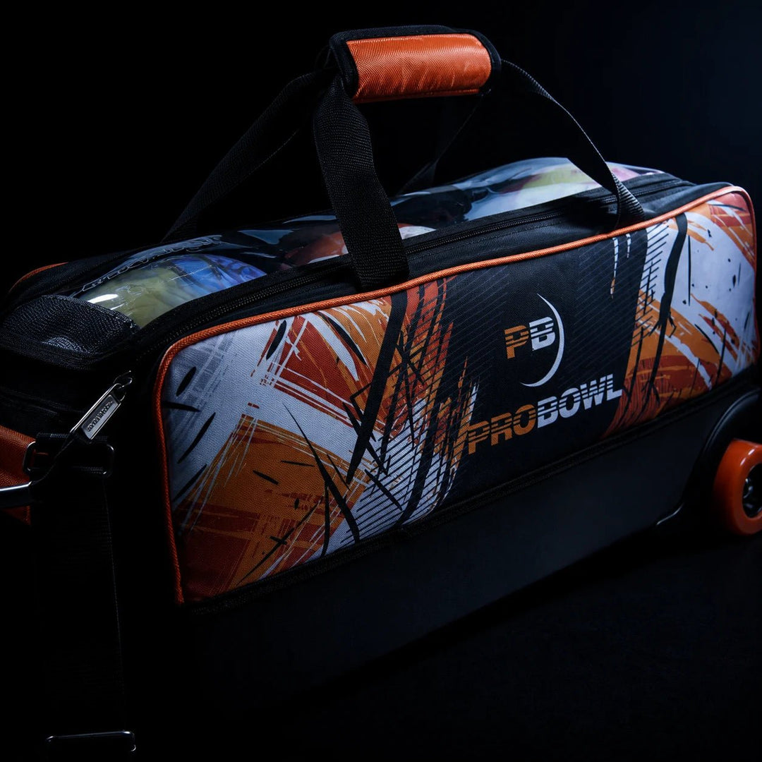 PROBOWL DYE-SUB 3-BALL TOTE ORANGE - Bowling Stars