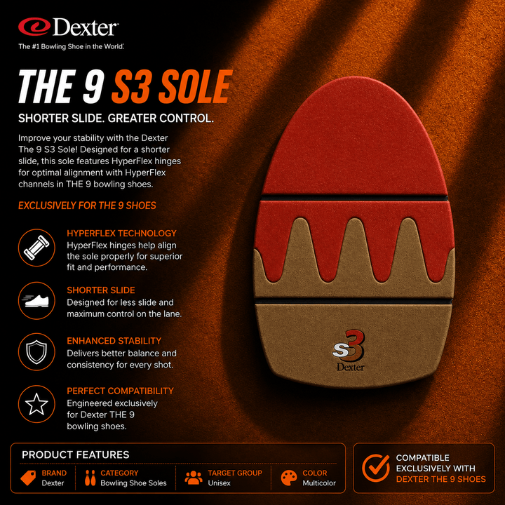 Semelle Dexter The 9 S3 - Glisse Courte avec HyperFlex - Bowling Stars